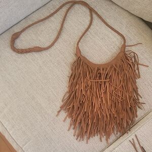 Western Fringe Tan Shoulder Bag